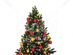 七彩球装饰点缀的圣诞树 CHRISTMAS TREE 4