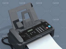 传真机打印机C4D模型 fax machine