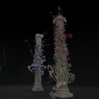 紫藤缠绕的罗马柱C4D模型 Rome column