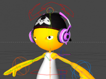 C4D模型：音乐男孩 HeadPhone Music boy（带骨骼、带材质）