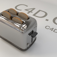 烤面包机C4D模型 Toaster