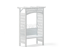 带长凳的花园凉棚c4d模型下载