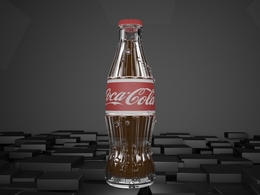 可口可乐饮料瓶带水珠C4D模型 Coca-Cola beverage bottle
