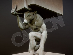 牛头人身柱头雕塑C4D模型