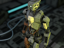 C4D机器人行走动画模型 full rigged robot