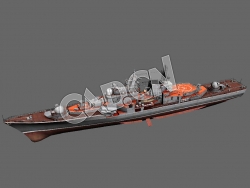 C4D海军舰艇军舰舰船-俄罗斯现代级驱逐舰模型 Sovremenny Class Destroyer 3d Model