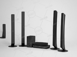 家庭影院DVD播放器音响音箱卡拉OK系统CD音乐系统设备 Home theater sound C4D模型下载