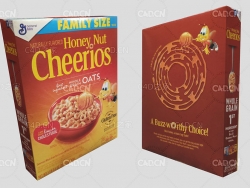 蜂蜜坚果麦片包装盒C4D模型 noney nut cheerios