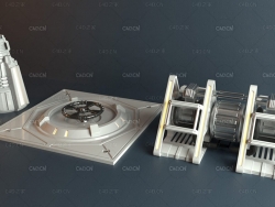 取样设备 工业设备 Cinema 4D Hard Surface Kitbash Model Sampler