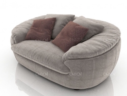 豪华纺织沙发布艺双人沙发C4D模型Luxury Textile Sofa 3D Model