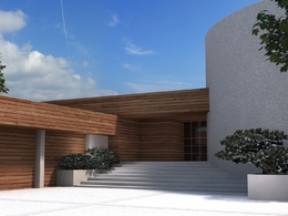 C4D汽车背景 汽车环境 汽车场景 木头建筑模型 Automobile environment