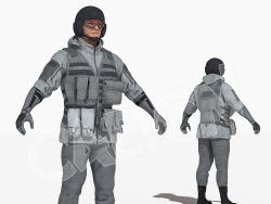 全副武装的灰色军装马甲特种部队战士C4D人物绑定模型IG_EDF2033_3