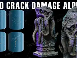 100幅裂痕裂纹破碎纹理贴图素材Artstation – 100 Crack Damage Alpha