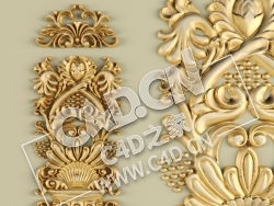 C4D装饰花件欧式花纹图案装饰雕花构件模型 Stucco