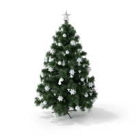 白色圣诞树C4D模型 Christmas tree 3D model