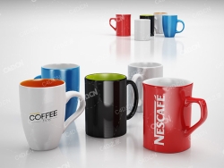 5个不同款式的咖啡杯 3d models of coffee coups