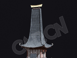 C4D香格里拉中式建筑模型 Kitbash3d-Shangri-La_Tower_A_grp