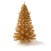 金黄色圣诞树C4D模型 Christmas tree 3D model