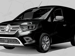 雷诺kangoo封闭车厢面包车货车2022款C4D汽车模型下载