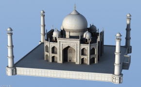 印度知名古建筑泰姬陵C4D模型 Taj Mahal 3d model