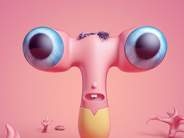 C4D大眼的可爱萌宠小龙角色形象模型 （S387-小黑 原创作品）