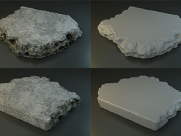 残缺的混凝土板材C4D模型 Concrete Slab