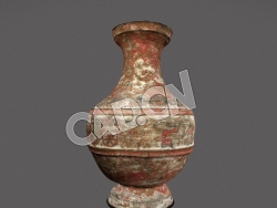 C4D中国古董漆器花瓶模型 MH 2012.40.4
