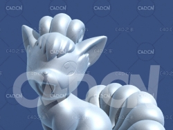 精灵宝可梦六尾动漫卡通角色雕塑C4D模型 Vulpix