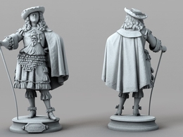 国外人物雕塑 布雷桑人像雕塑C4D模型 Statue Bressant Poly