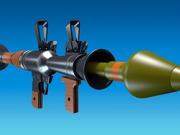 RPG火箭筒 便携式火箭助推榴弹发射器C4D模型 Fortnite RPG