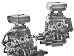 发动机搅拌机工业机械发动机C4D模型 engine