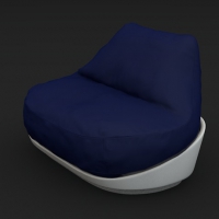 蓝色单体沙发C4D模型 3D model of sofa