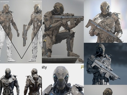 未来机器人机甲战士绑定模型robot soldier