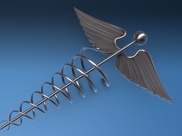 金属权杖翅膀 商神权杖C4D模型 medical symboll