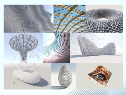 C4D异形构造建模复杂网格结构建筑形体建模插件 QGeoTexture v1.5(含68个场景工程文件)