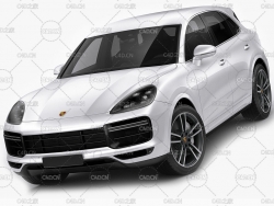 保时捷卡宴 Turbo汽车3D模型 Porsche Cayenne Turbo 2018 3D model