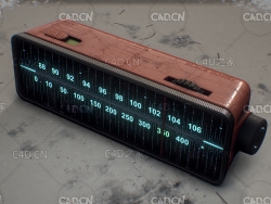 复古收音机C4D模型radio black honey