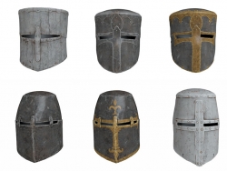 6种中世纪十字军队头盔Helmets packed