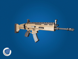 SCAR突击步枪C4D模型 Fortnite SCAR-L 3D Modeling