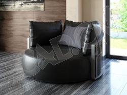 C4D圆形休闲真皮沙发模型 sofa 3d model