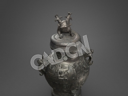 C4D中国古代青铜器花瓶模型 Lei vase 1