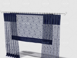 C4D客厅窗帘卧室窗帘室内窗帘模型 Curtain 3D Model-31