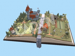 C4D书中的城堡园林纪幻想书模型 Medieval Fantasy Book