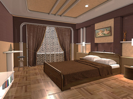C4D室内渲染 卧室C4D模型 Bedroom 3d model