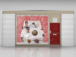 衣服店铺3d model of Shop window witch low polyinterior