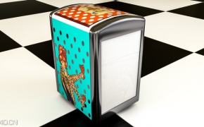 餐巾纸分配器C4D模型 Napkin Dispenser