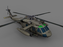 军用直升飞机C4D模型 UH-60 Blackhawk