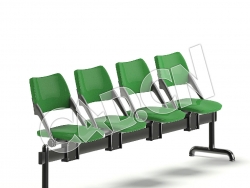 C4D绿色等候椅模型 Green Waiting Chairs 3D Model
