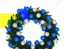 圣诞节松树花环花圈蓝色银色球 CHRISTMAS WREATH 1