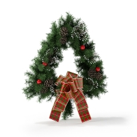 圣诞节装饰品：松枝、松果花环C4D模型 Christmas pine garland 3D model